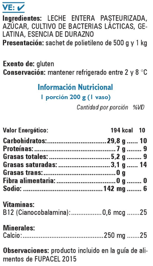 Tabla Bebible Durazno