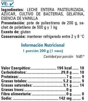 Tabla Bebible Vainilla